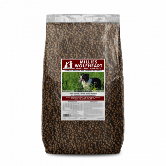 Millies Wolfheart Countryside Mix premium dog food bag