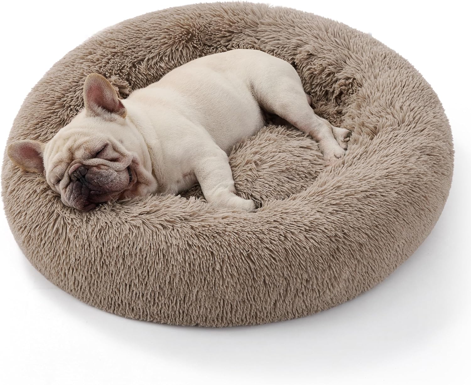 Bedsure calming donut dog bed medium faux fur